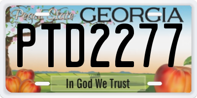 GA license plate PTD2277