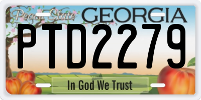 GA license plate PTD2279