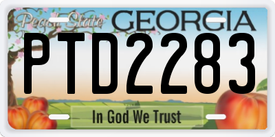 GA license plate PTD2283
