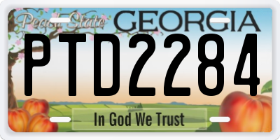 GA license plate PTD2284