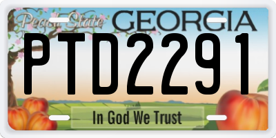 GA license plate PTD2291