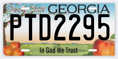 GA license plate PTD2295