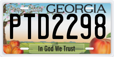 GA license plate PTD2298