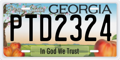 GA license plate PTD2324