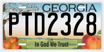 GA license plate PTD2328