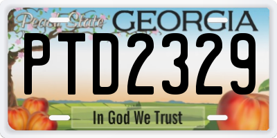 GA license plate PTD2329
