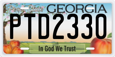 GA license plate PTD2330