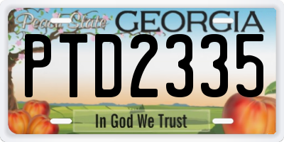 GA license plate PTD2335