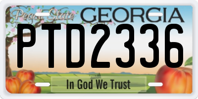 GA license plate PTD2336