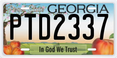 GA license plate PTD2337