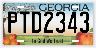 GA license plate PTD2343