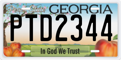 GA license plate PTD2344