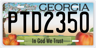 GA license plate PTD2350