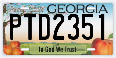 GA license plate PTD2351