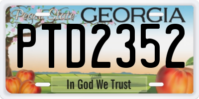GA license plate PTD2352