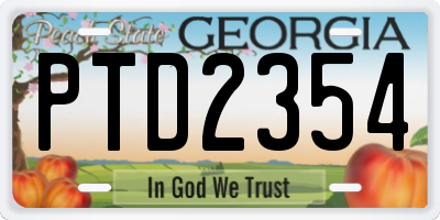 GA license plate PTD2354