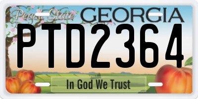 GA license plate PTD2364