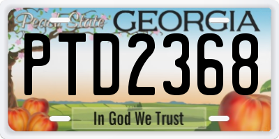 GA license plate PTD2368