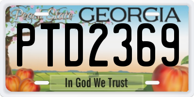 GA license plate PTD2369