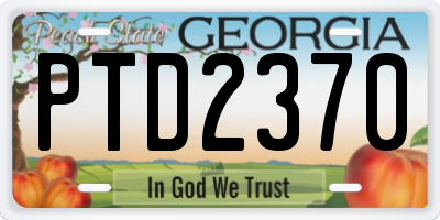 GA license plate PTD2370