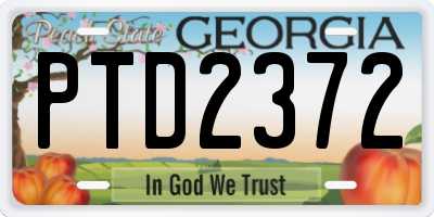 GA license plate PTD2372