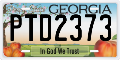 GA license plate PTD2373