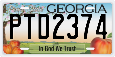 GA license plate PTD2374