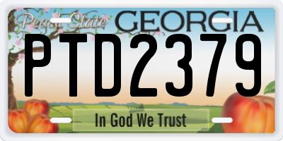 GA license plate PTD2379