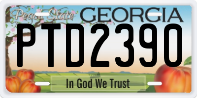 GA license plate PTD2390