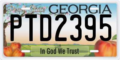 GA license plate PTD2395