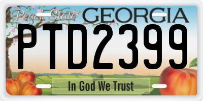 GA license plate PTD2399