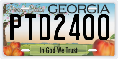 GA license plate PTD2400