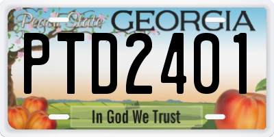 GA license plate PTD2401