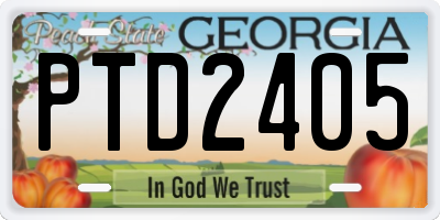 GA license plate PTD2405
