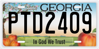 GA license plate PTD2409