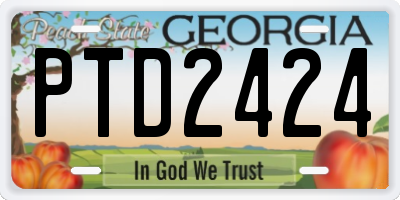 GA license plate PTD2424