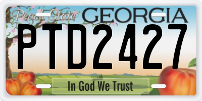 GA license plate PTD2427