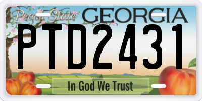 GA license plate PTD2431