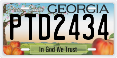 GA license plate PTD2434