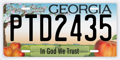 GA license plate PTD2435