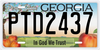 GA license plate PTD2437