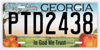 GA license plate PTD2438