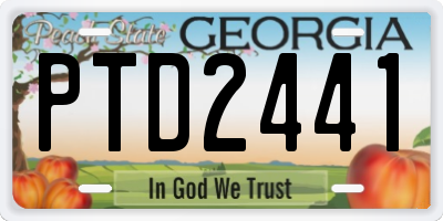 GA license plate PTD2441