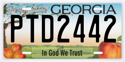 GA license plate PTD2442