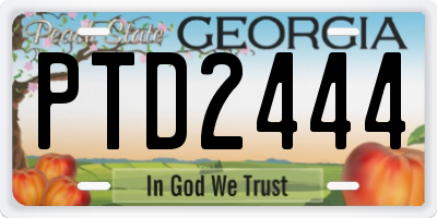 GA license plate PTD2444