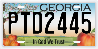 GA license plate PTD2445