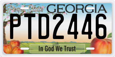 GA license plate PTD2446