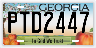 GA license plate PTD2447