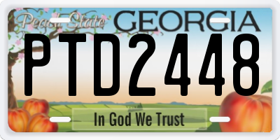 GA license plate PTD2448