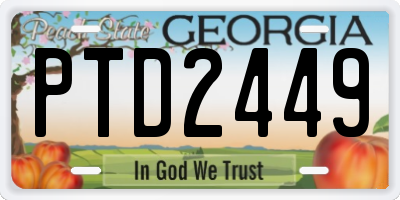 GA license plate PTD2449